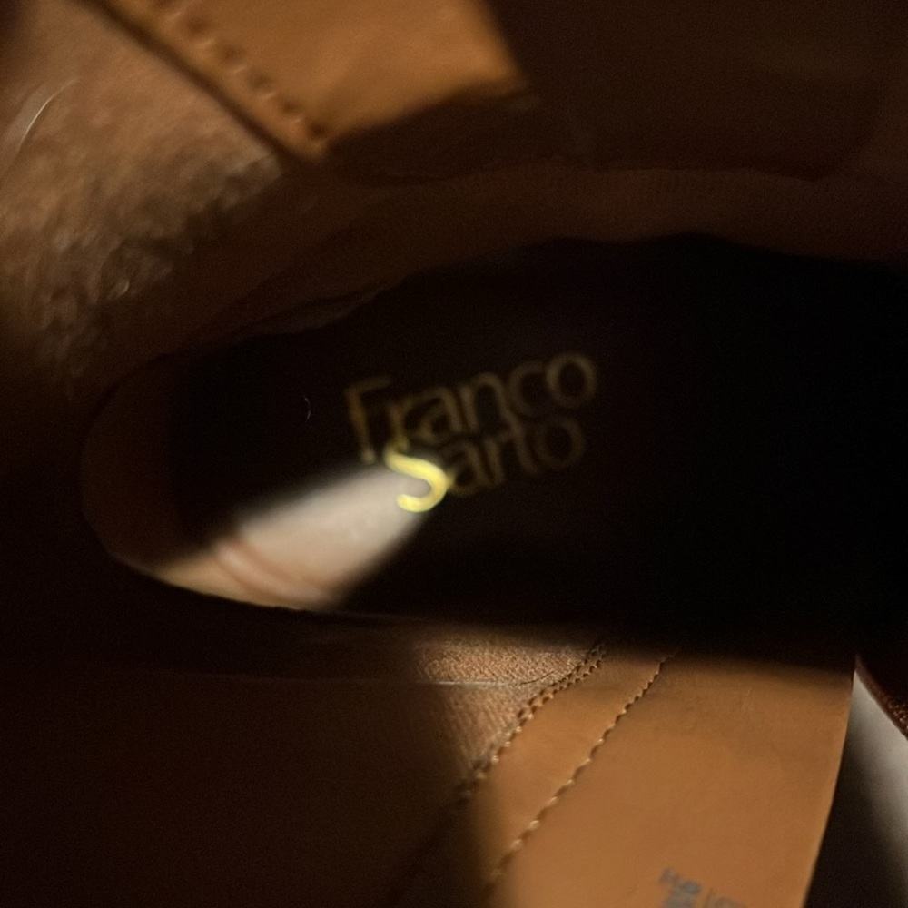 Franco Sarto Brown Leather Mid-Calf Heeled Boots - Picture 4 of 9